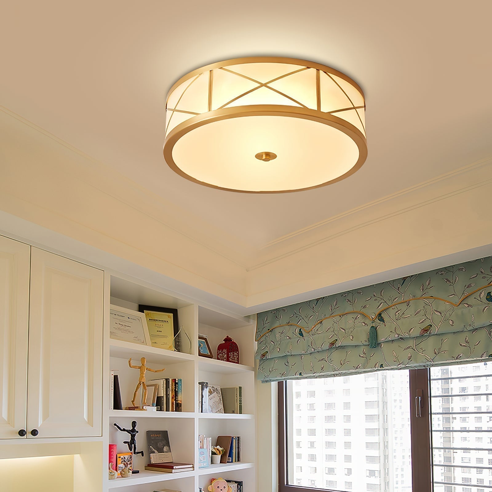 Vovene Modern Minimalist Brass Glass Ceiling Light - Lamp Copper