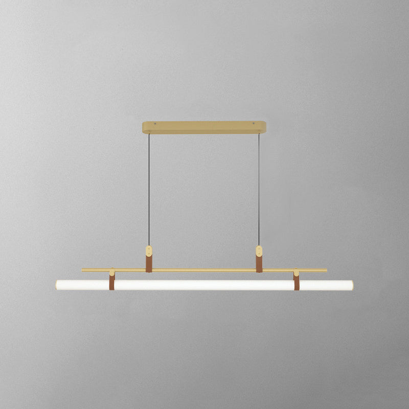 Arisha Minimalista Lineal Metal/Acrílico Lámpara Colgante Negra/Ora