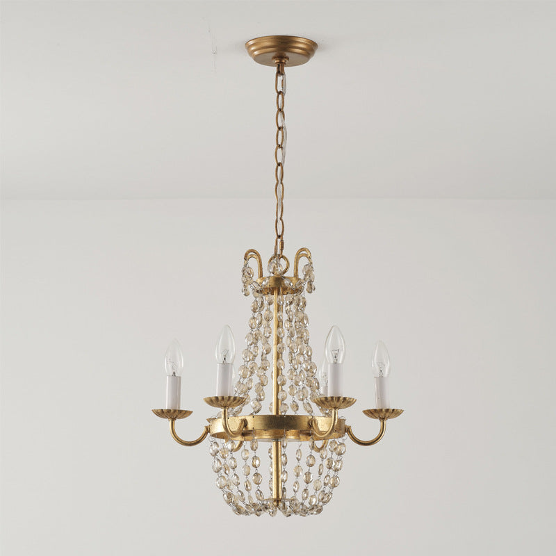 Oraeisra Vintage Flea Market Crystal Chandelier - Lamp Copper