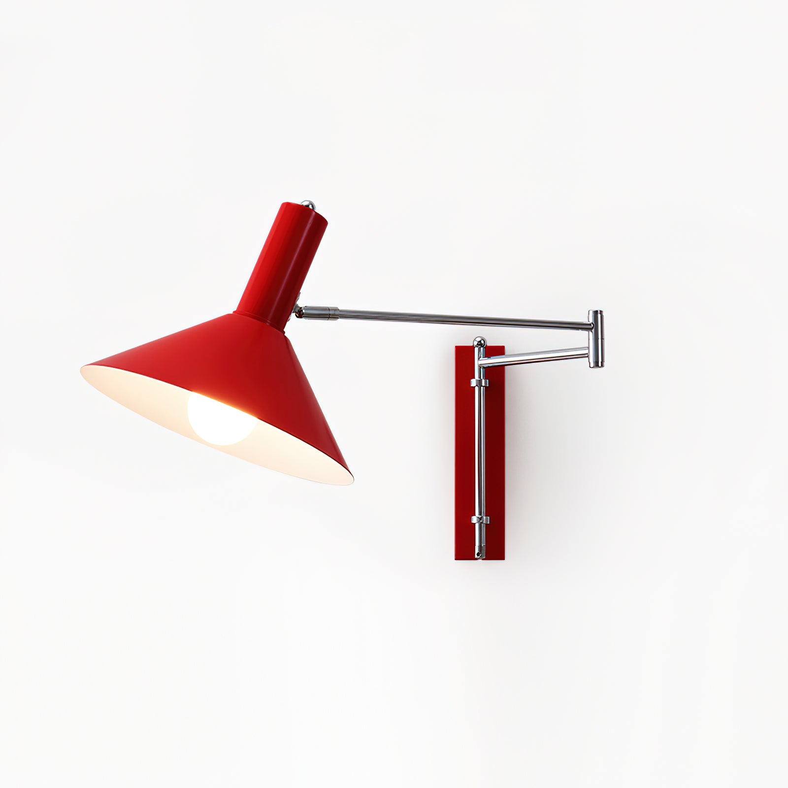 Wall Lamp Modern Adjustable Metal Arm Red Shade Reading Light - Letslighting