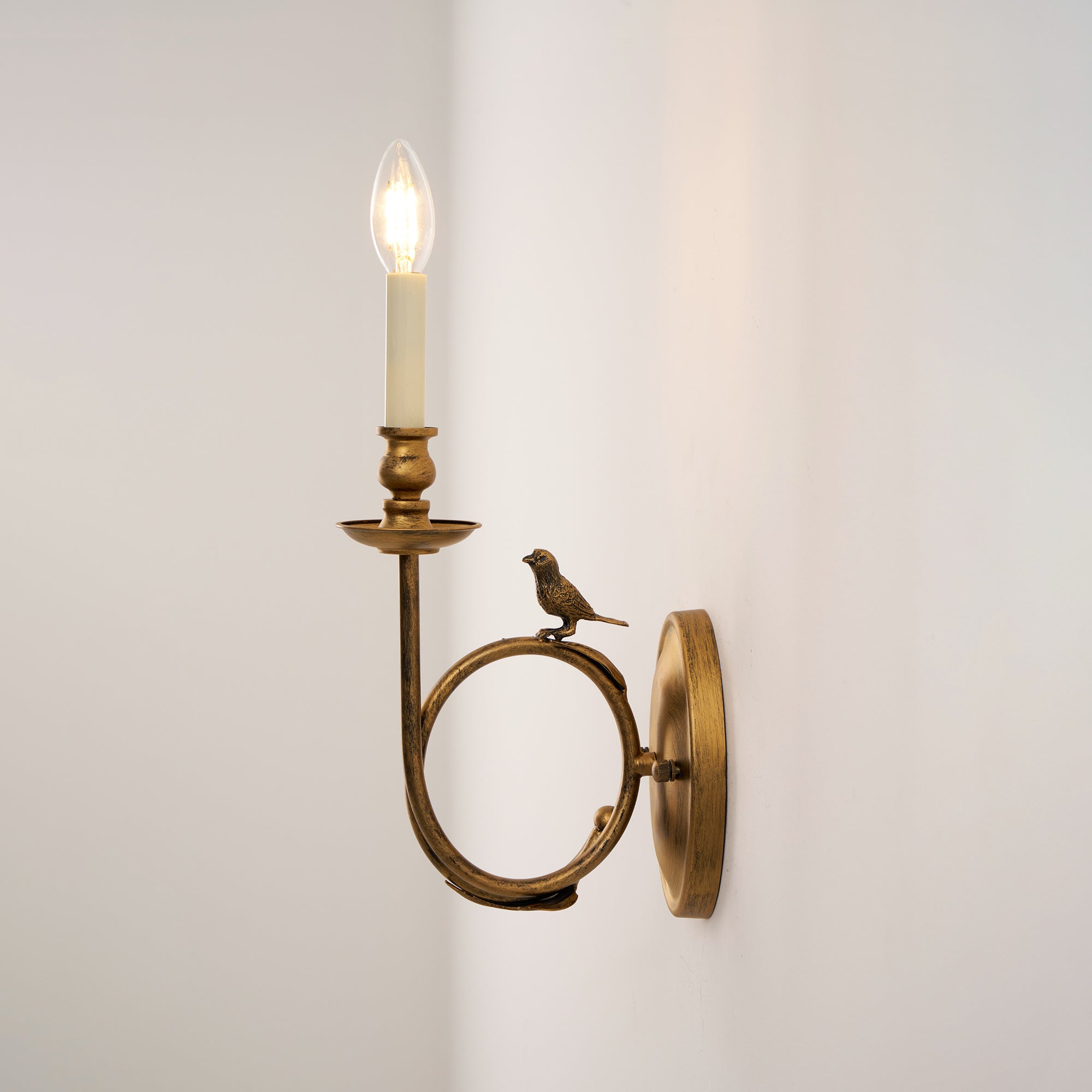 Silva Aplique de Pared Interior Vintage con Forma de Pájaro