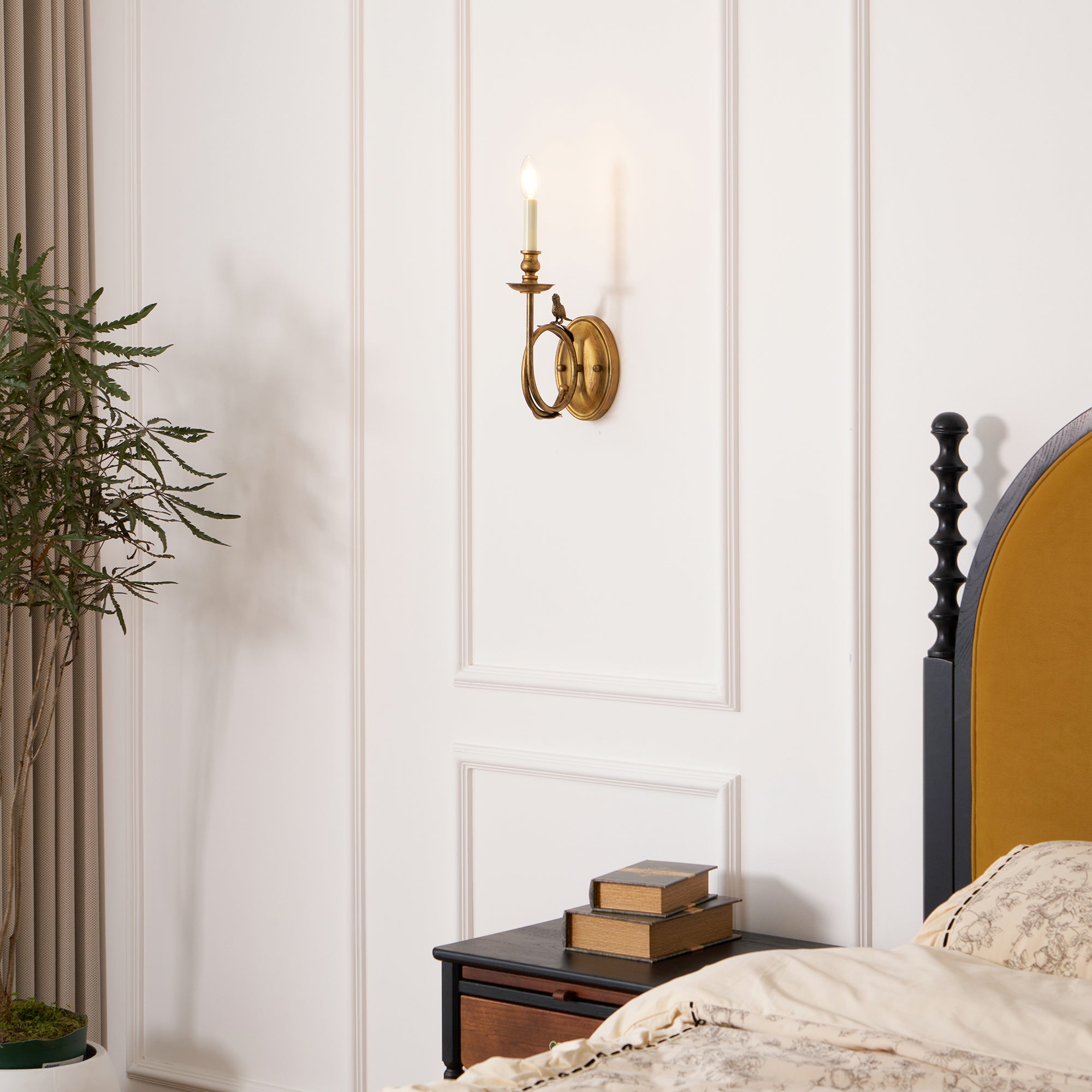 Silva Aplique de Pared Interior Vintage con Forma de Pájaro