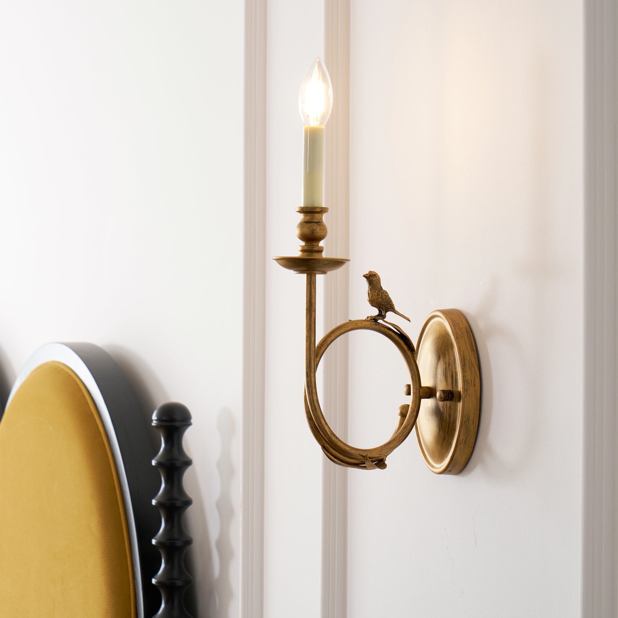 Silva Aplique de Pared Interior Vintage con Forma de Pájaro