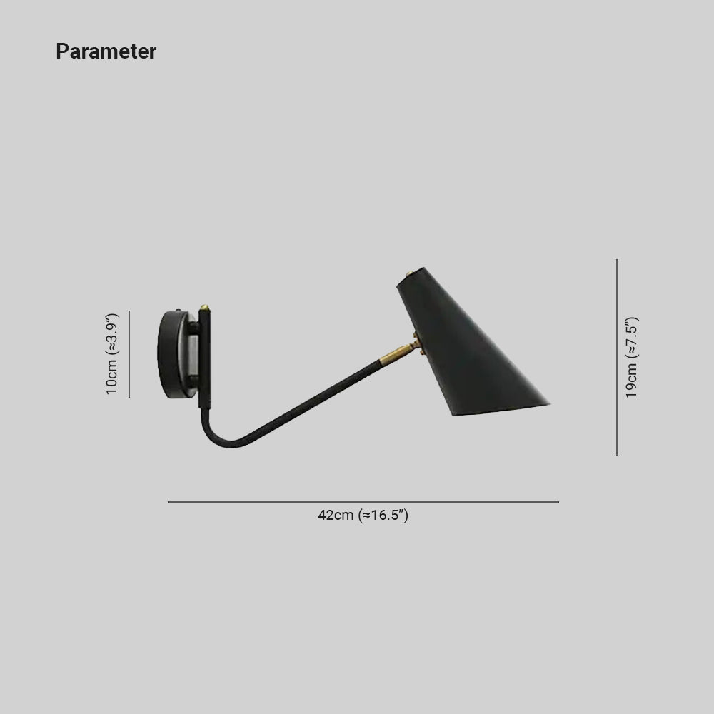 Epoch Moderna Minimalista Metal Aplique de Pared Giratorio Negro/Oro/Blanco