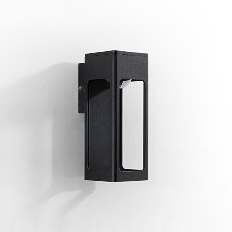 Ray Moderno Rectangular Aplique de Pared Exterior Negro