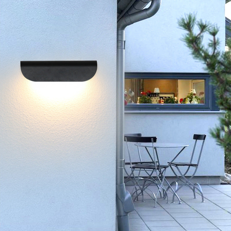 Ray Moderno Flexión Metal LED Aplique de Pared Exterior Negro/Blanco