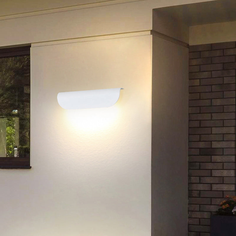 Ray Moderno Flexión Metal LED Aplique de Pared Exterior Negro/Blanco