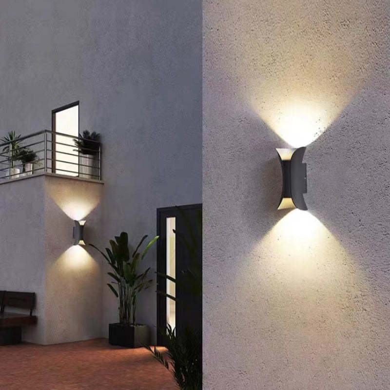 Ray Moderna Foco Metal Aplique de Pared Exterior Blanca/Negra