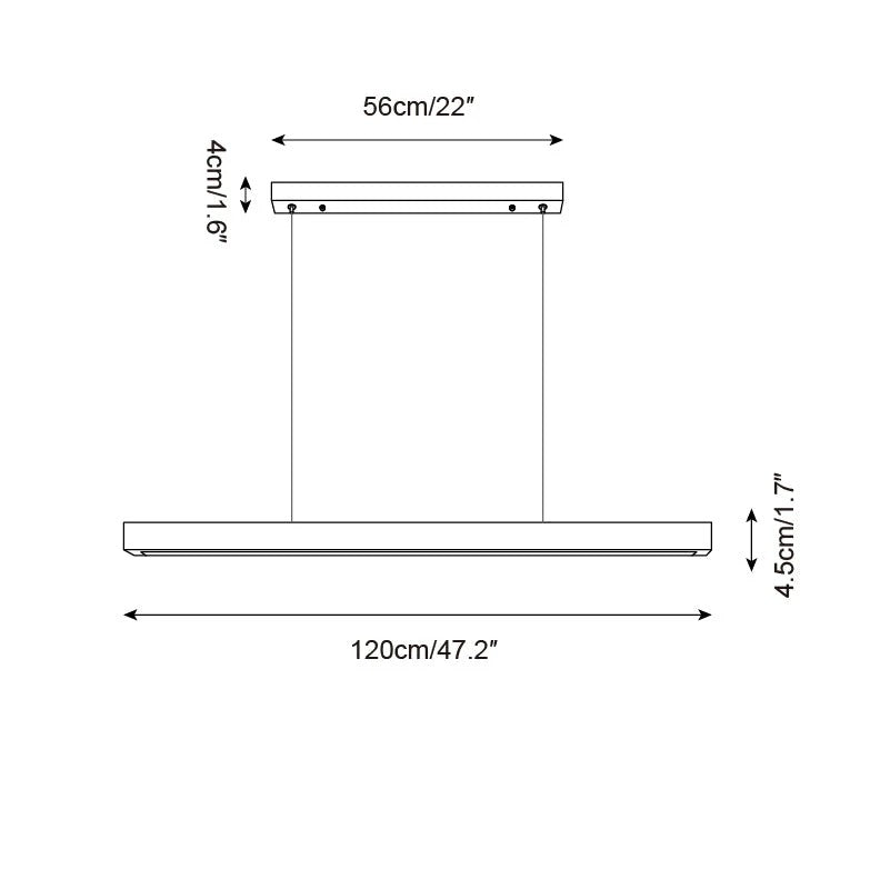 Imiror Lámpara Colgante Lineal Minimalista Travertino